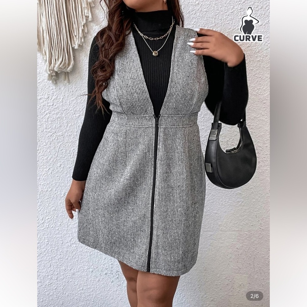 Plus Zip Up Overall Dress - 20/4xl - Picture 3 of 5